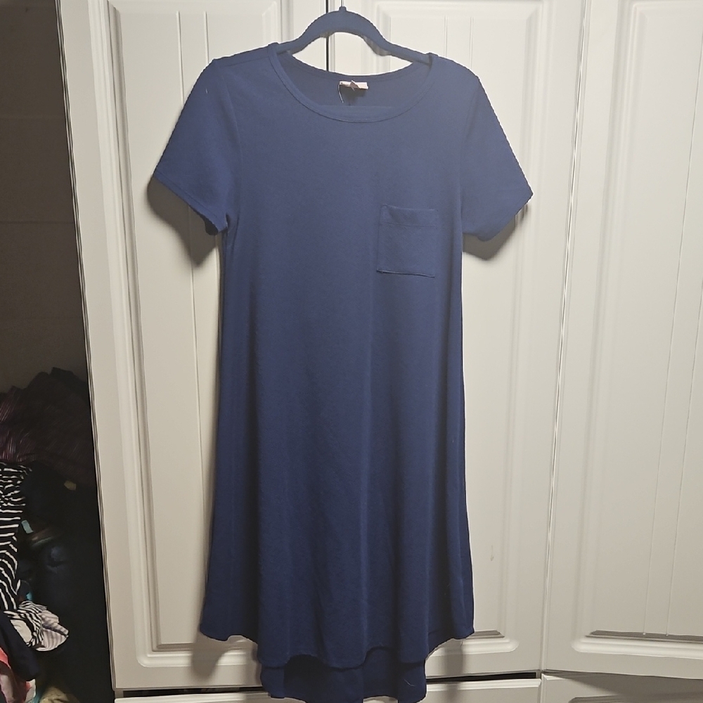 LuLaRoe Blue A-Line High Low Dress